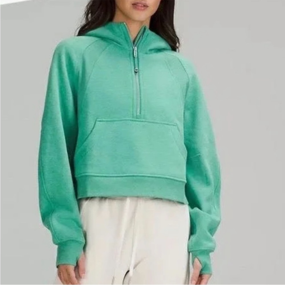 Lululemon Scuba Oversized Half Zip Hoodie Maldives Green Heathered Size XS/S